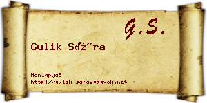 Gulik Sára névjegykártya